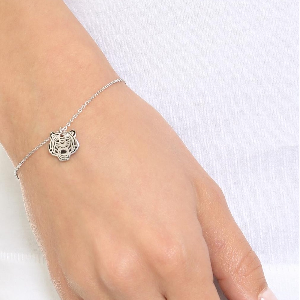 Kenzo Rhodium Sterling Silver Mini Tiger Bracelet